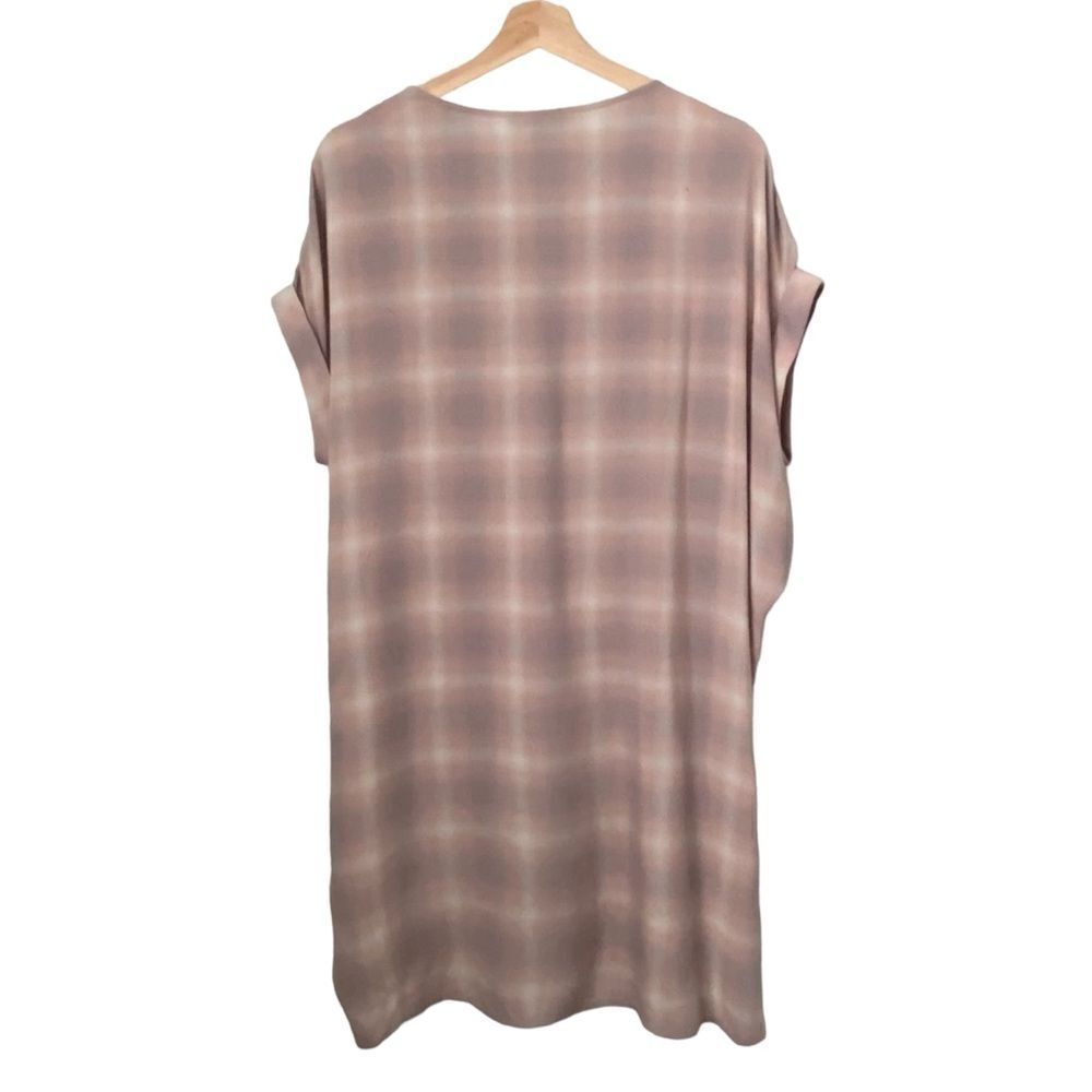 All Saints Sonny Check Short Sleeve Front Tie Shift Light Pink Dress Size US 2 - Picture 8 of 12